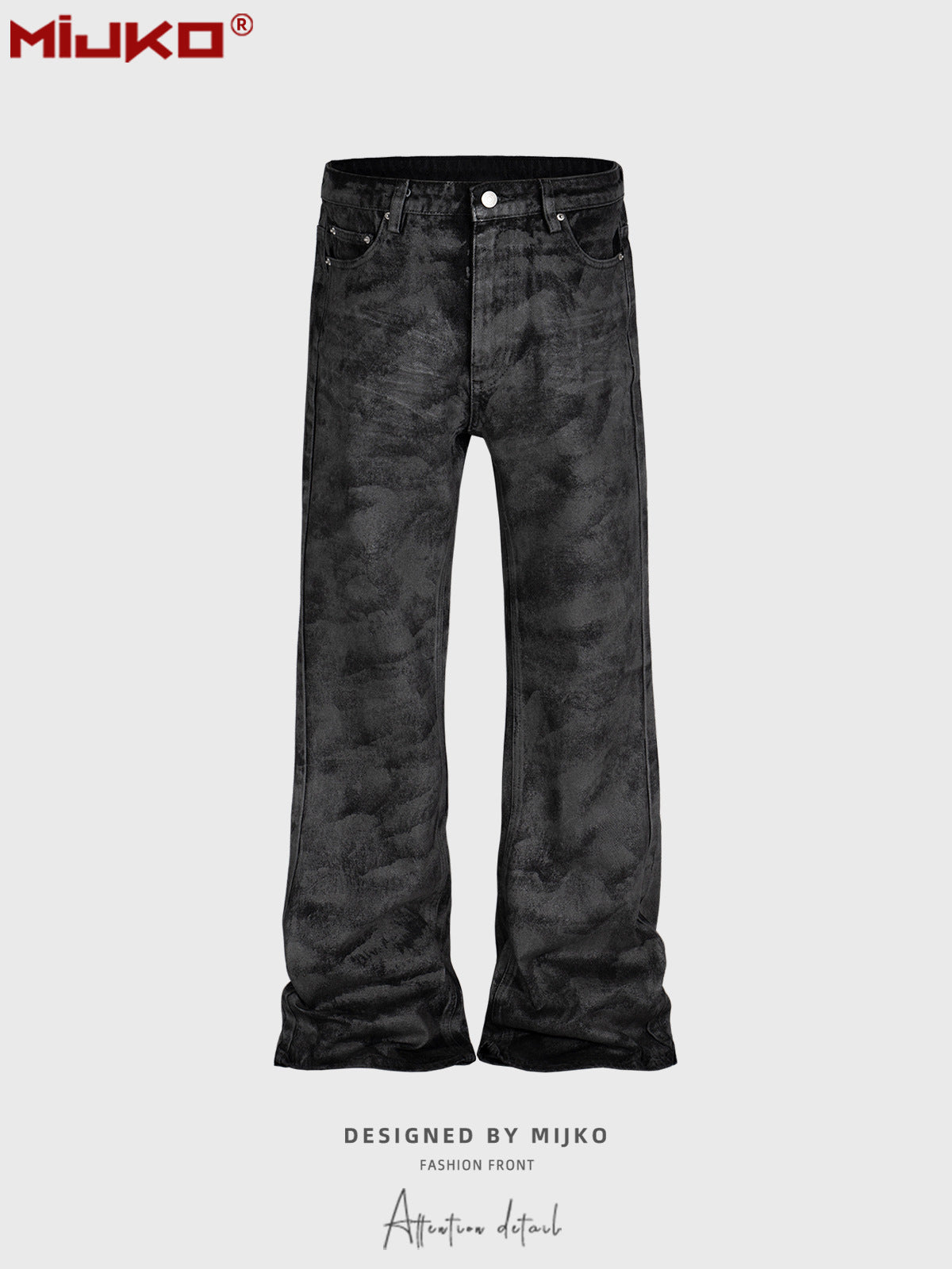 Street Wide-leg Black Trousers Men