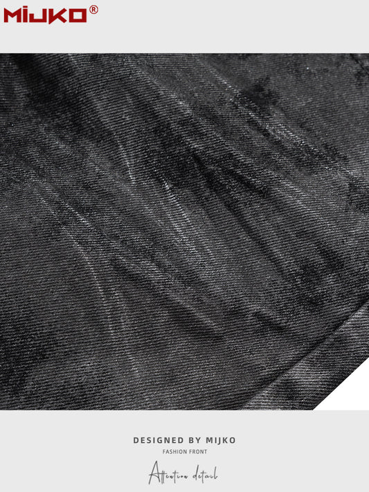 Street Wide-leg Black Trousers Men